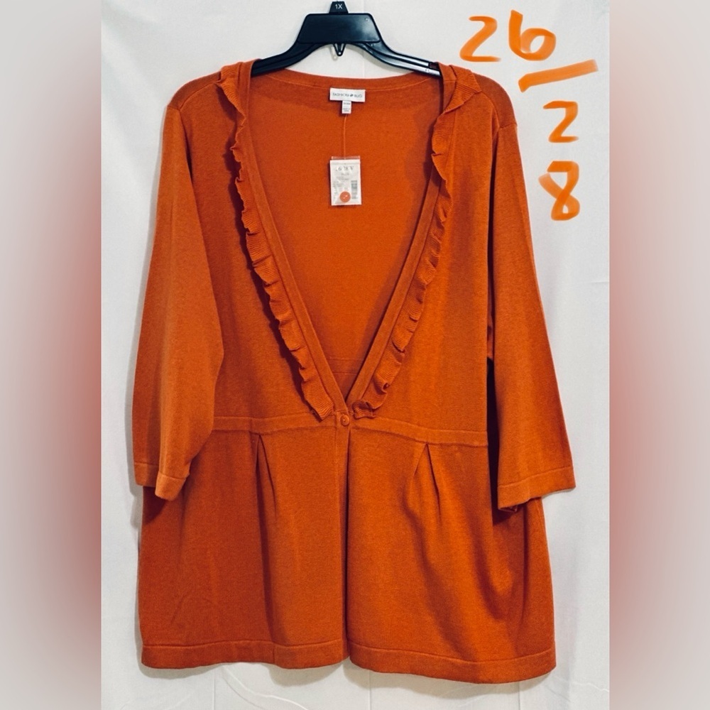 LADIES DEEP CARROT 🥕 ORANGE SWEATER SHAWL